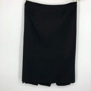 Piazza Sempione Wool Skirt Womens EU 42 Black Ruffle Flare Solid Lined‎ Pencil